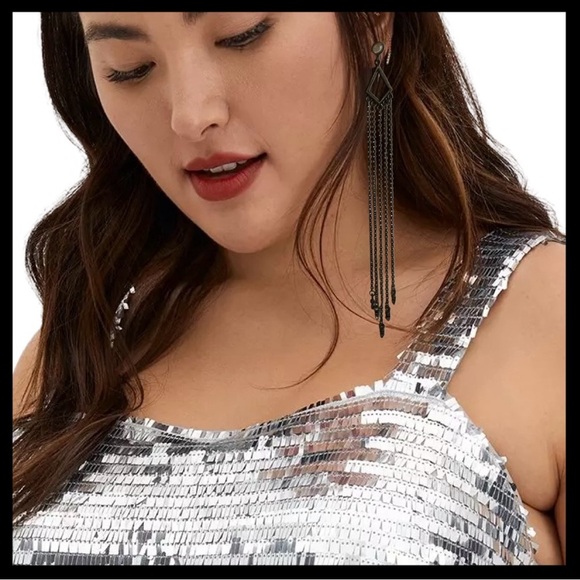2/$44 Elegant Dark Alloy Festival Dangle Fringe Tassel Drop Earrings - Picture 4 of 8